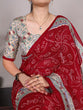 Load image into Gallery viewer, Maroon Fusion of Madhubani and Bandhej Green Silk Saree with Unstitched Blouse