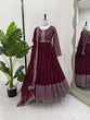 Load image into Gallery viewer, Maroon Glamorous Faux Georgette Gown with Embroidered Dupatta ClothsVilla