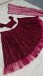 Load image into Gallery viewer, Maroon Glamorous Georgette Lehenga Set with Sequins &amp; Ruffle Border Detailing ClothsVilla