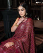 Load image into Gallery viewer, Maroon Glamorous Georgette Sequin Saree ClothsVilla