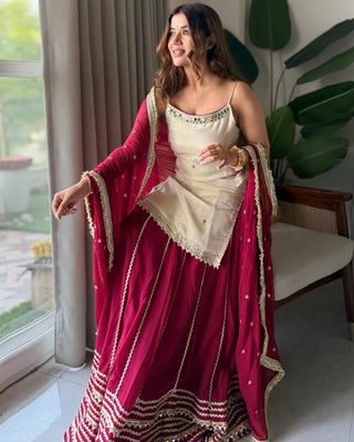 Maroon Graceful Embroidered Lehenga Set ClothsVilla