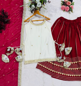 Maroon Graceful Embroidered Lehenga Set ClothsVilla