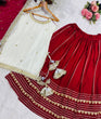 Load image into Gallery viewer, Maroon Graceful Embroidered Lehenga Set ClothsVilla
