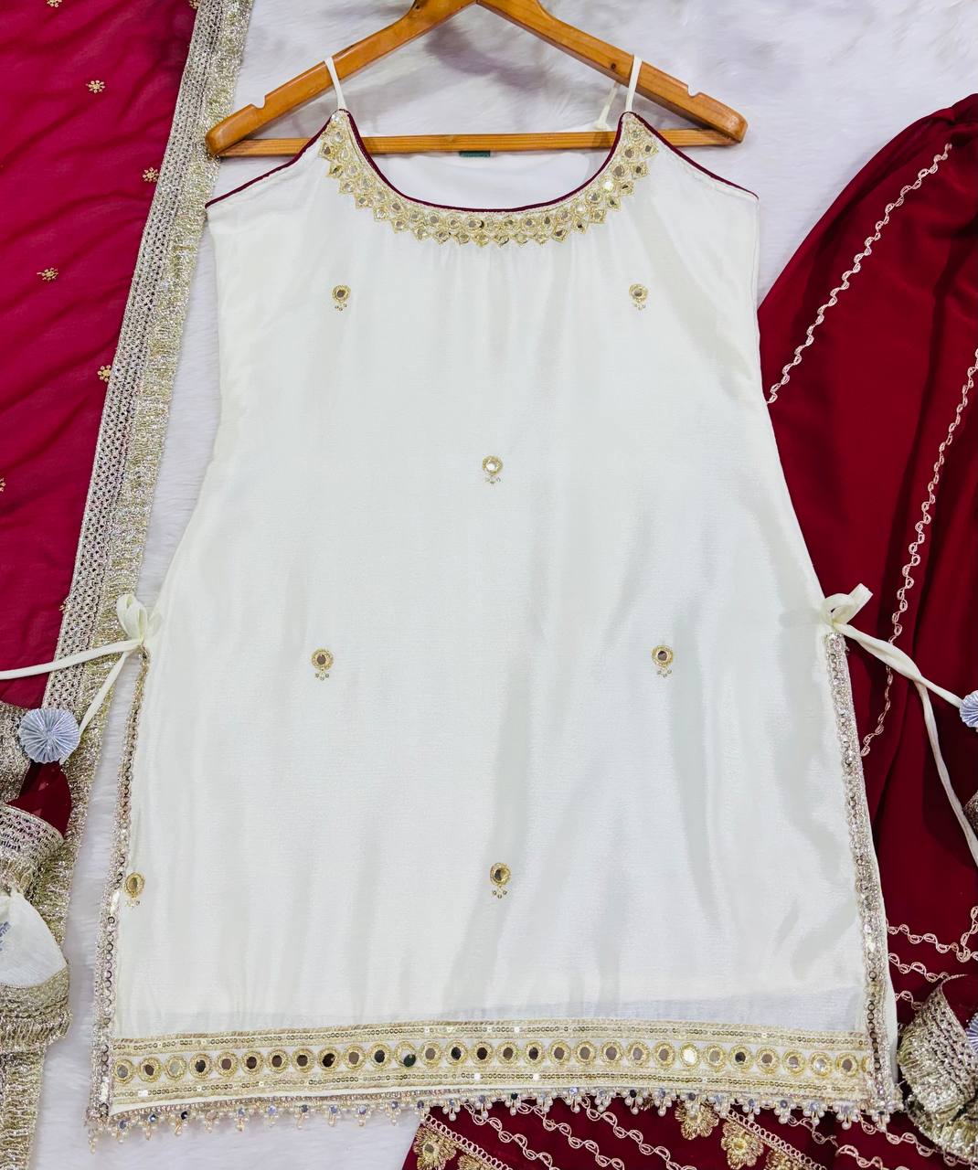 Maroon Graceful Embroidered Lehenga Set ClothsVilla