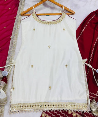 Maroon Graceful Embroidered Lehenga Set ClothsVilla