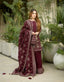 Maroon Heavy Faux Georgette Embroidered Kurta Palazzo Set with 5 mm Sequins, Rivet Moti Work & Designer Lace Dupatta ClothsVilla