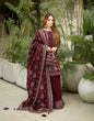 Load image into Gallery viewer, Maroon Heavy Faux Georgette Embroidered Kurta Palazzo Set with 5 mm Sequins, Rivet Moti Work &amp; Designer Lace Dupatta ClothsVilla