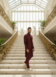 Load image into Gallery viewer, Maroon Jalburry Kurta Pant Set ClothsVilla