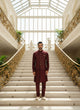 Load image into Gallery viewer, Maroon Jalburry Kurta Pant Set ClothsVilla