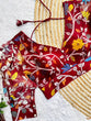 Load image into Gallery viewer, Maroon Kalamkari Print Rajbhog Organza Blouse with Elegant Buttons ClothsVilla