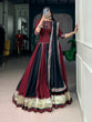 Load image into Gallery viewer, Maroon Mirror Work Lehenga Set ClothsVilla