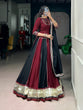 Load image into Gallery viewer, Maroon Mirror Work Lehenga Set ClothsVilla
