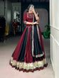 Load image into Gallery viewer, Maroon Mirror Work Lehenga Set ClothsVilla