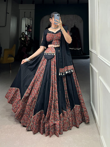 Maroon Navratri Lehenga Set with Gota Patti and Mirror Work ClothsVilla