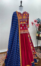 Load image into Gallery viewer, Maroon Navratri Pure Rayon Lehenga Choli Set with Gamthi Embroidery Clothsvilla