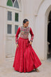 Load image into Gallery viewer, Maroon Navratri Special Roman Fabric Lehenga Choli with Kutchi Gamthi &amp; Mirror Work ClothsVilla