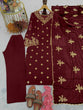 Load image into Gallery viewer, Maroon Premium Designer Party Wear Faux Georgette Top, Bottom &amp; Dupatta Set Clothsvilla