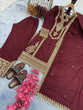 Load image into Gallery viewer, Maroon Premium Designer Ready-to-Wear Top, Plazzo &amp; Dupatta Set Clothsvilla