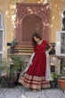 Load image into Gallery viewer, Maroon Premium Designer Readymade Gown with Dupatta – Elegant Embroidery Zari &amp; Sequins Work
