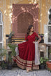 Load image into Gallery viewer, Maroon Premium Designer Readymade Gown with Dupatta – Elegant Embroidery Zari &amp; Sequins Work