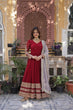 Load image into Gallery viewer, Maroon Premium Designer Readymade Gown with Dupatta – Elegant Embroidery Zari &amp; Sequins Work