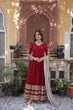 Load image into Gallery viewer, Maroon Premium Designer Readymade Gown with Dupatta – Elegant Embroidery Zari &amp; Sequins Work