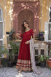 Load image into Gallery viewer, Maroon Premium Designer Readymade Gown with Dupatta – Elegant Embroidery Zari &amp; Sequins Work