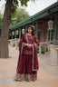 Maroon Premium Designer Readymade Kurti-Plazzo-Dupatta Set Clothsvilla