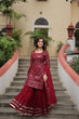 Load image into Gallery viewer, Maroon Premium Designer Readymade Sharara Suit with Dupatta - Elegant &amp; Stylish Clothsvilla