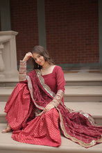 Load image into Gallery viewer, Maroon Premium Designer Readymade Top-Sharara-Dupatta Collection ClothsVilla