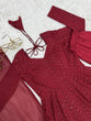 Load image into Gallery viewer, Maroon Premium Fox Georgette Lucknowi Sequence Work Anarkali Set ClothsVilla
