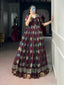 Maroon Printed Traditional Gown ClothsVilla