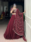Maroon Rangoli Crush Embroidered Lehenga ClothsVilla