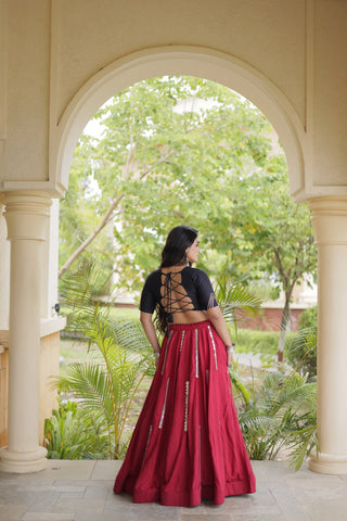 Maroon Rayon Lehenga Choli Clothsvilla