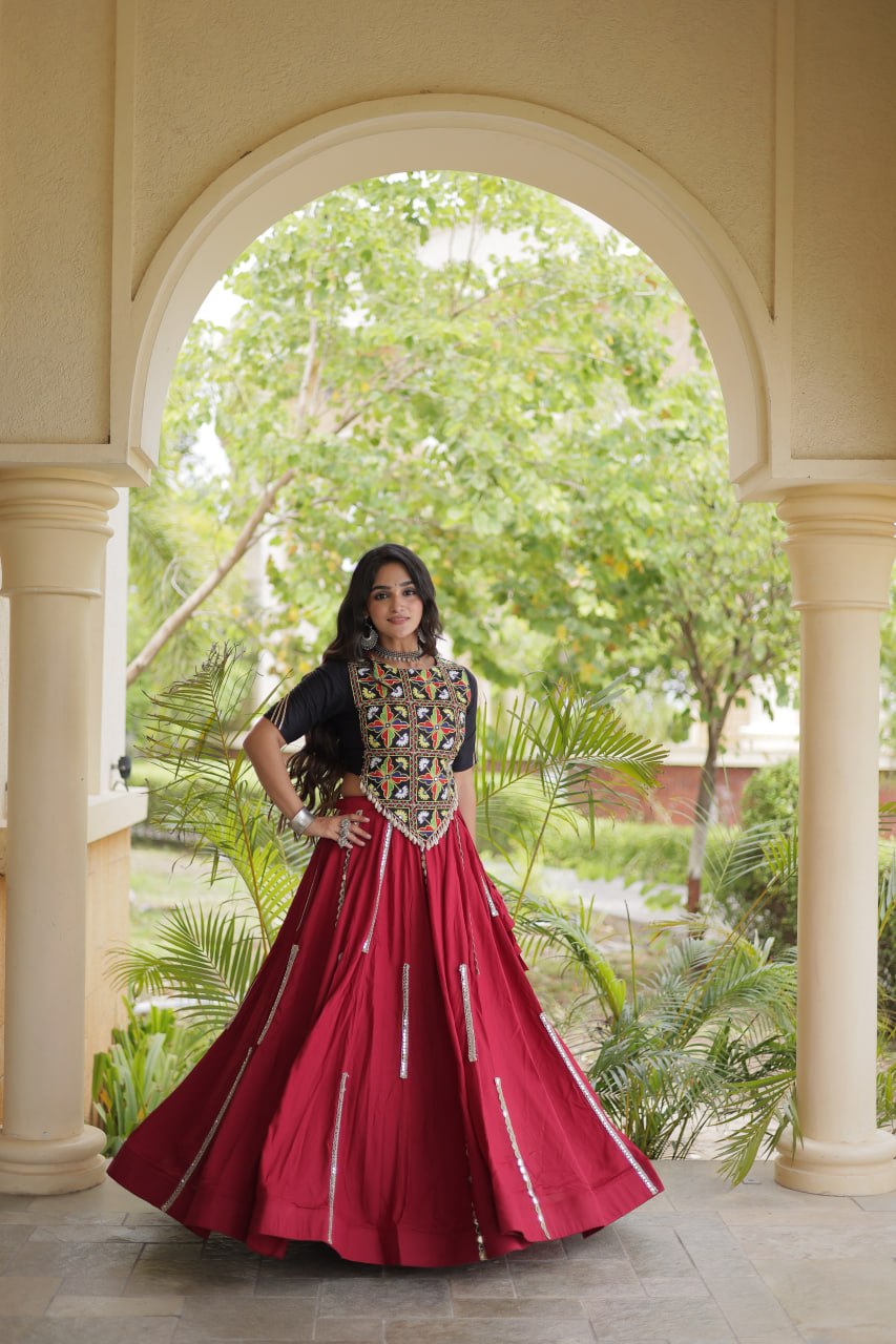 Maroon Rayon Lehenga Choli Clothsvilla