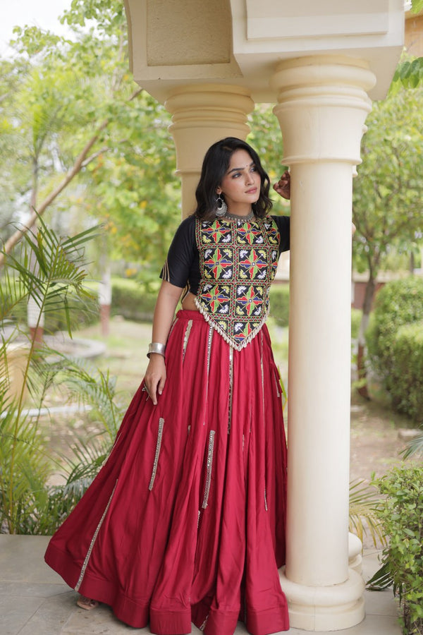 Maroon Rayon Lehenga Choli Clothsvilla