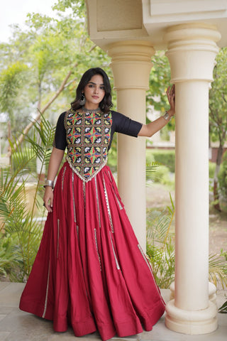 Maroon Rayon Lehenga Choli Clothsvilla