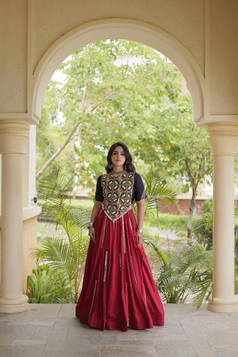 Maroon Rayon Lehenga Choli Clothsvilla Main image