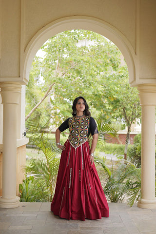 Maroon Rayon Lehenga Choli Clothsvilla