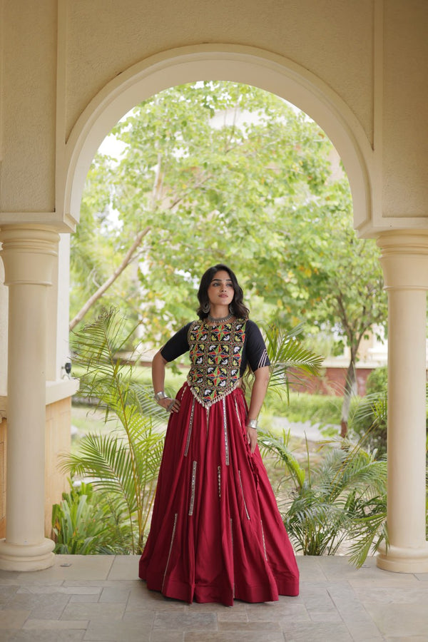 Maroon Rayon Lehenga Choli Clothsvilla