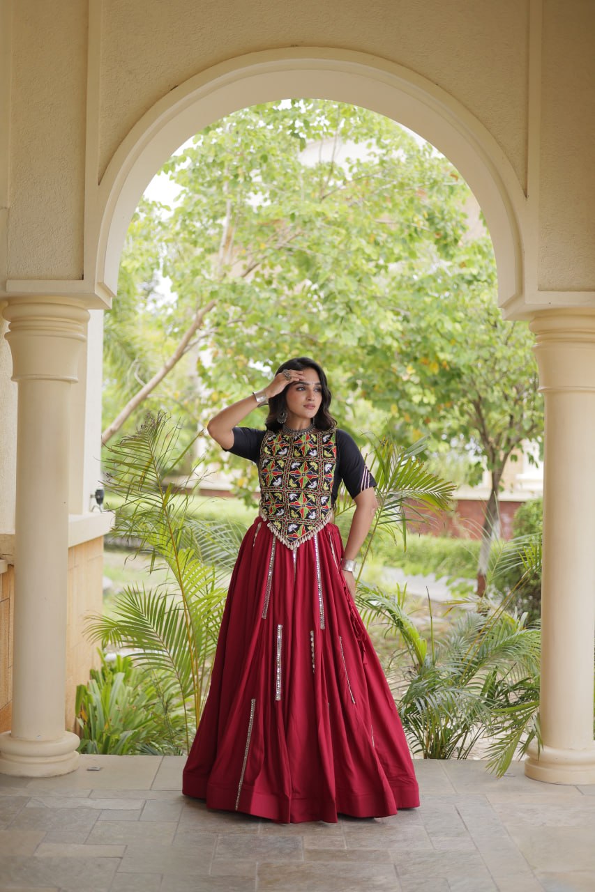 Maroon Rayon Lehenga Choli Clothsvilla