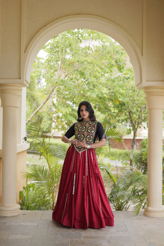 Maroon Rayon Lehenga Choli Clothsvilla
