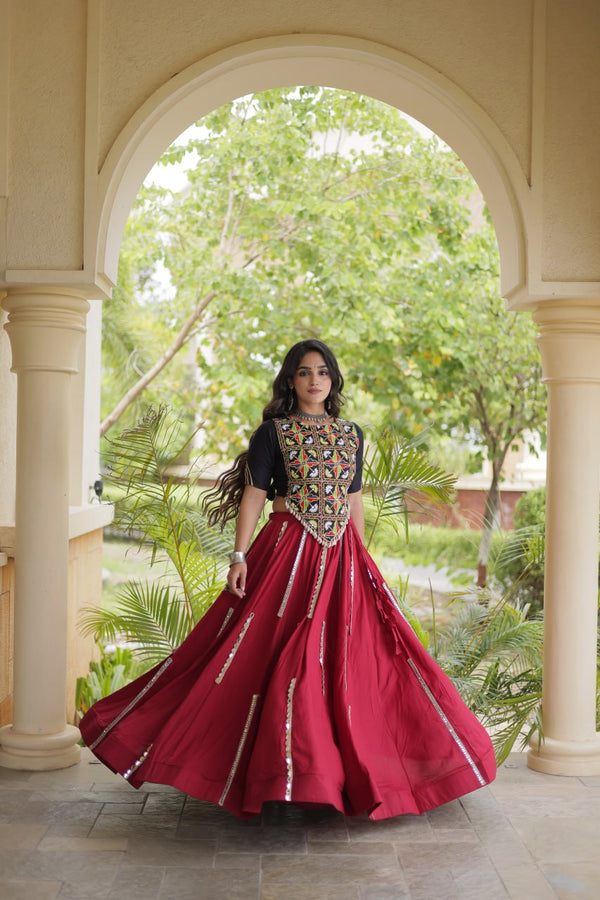 Maroon Rayon Lehenga Choli Clothsvilla