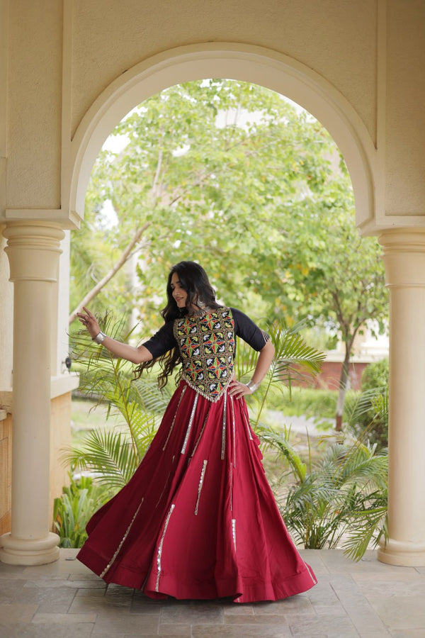 Maroon Rayon Lehenga Choli Clothsvilla