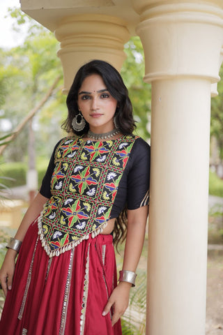 Maroon Rayon Lehenga Choli Clothsvilla