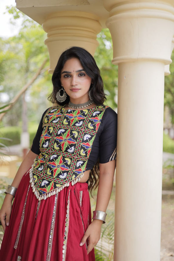 Maroon Rayon Lehenga Choli Clothsvilla