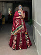 Load image into Gallery viewer, Maroon Rayon Printed Silk Lehenga Choli with Gota Patti &amp; Cowrie Detailing ClothsVilla