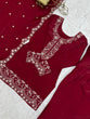 Load image into Gallery viewer, Maroon Roman Silk Farshi Shalwar Set ClothsVilla