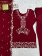 Load image into Gallery viewer, Maroon Roman Silk Farshi Shalwar Set ClothsVilla