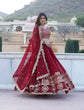 Load image into Gallery viewer, Maroon Sequined Faux Georgette Lehenga Choli Set with Dupatta ClothsVilla
